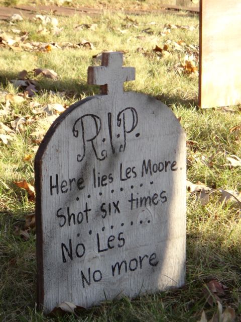 Halloween tombstone, but a tombstone nonetheless.