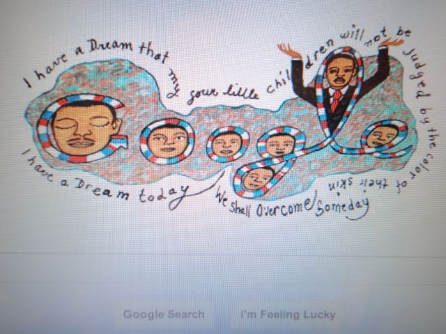 Bottom right, "I'm feeling lucky".