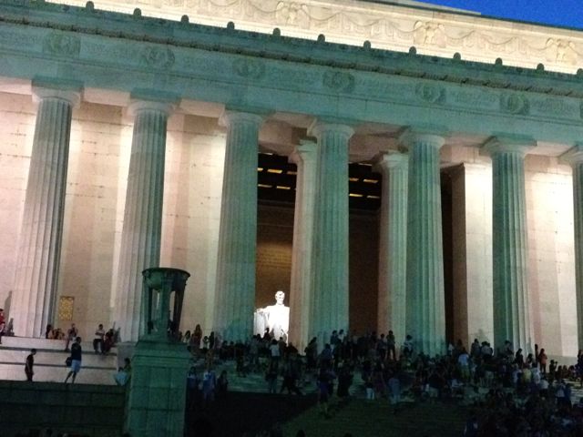 walked to Lincoln Memorial from hotel, stayed for an hour or so, June 24, 2012 Midlife Celebration