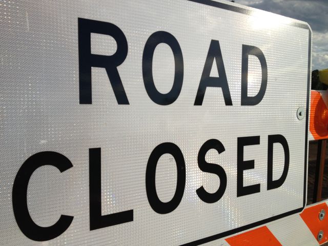 these signs rarely mean permanently... road closed signs