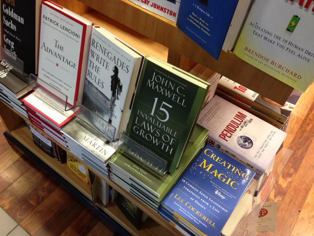 so many great authors, so little time Lee Cockerell's Creating Magic on display at Orlando International Airport bookstore