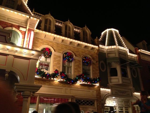 Christmas time on Main Street, USA photo of Christmas decorations on Main Street, USA
