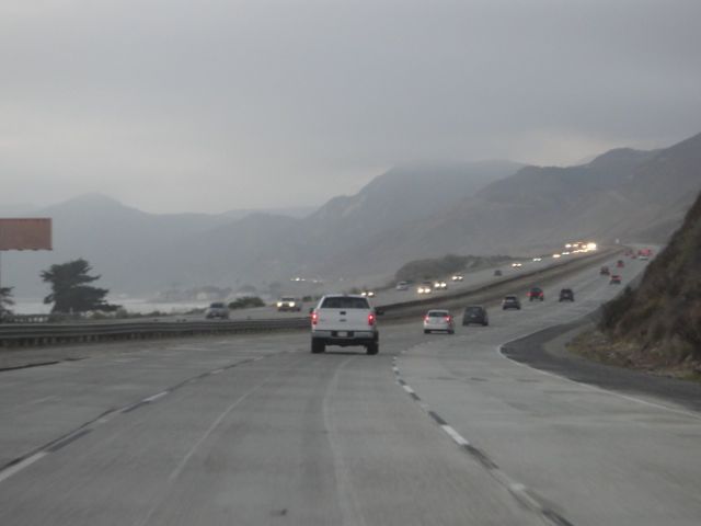 evening photo of Pacific Coast Highway heading north