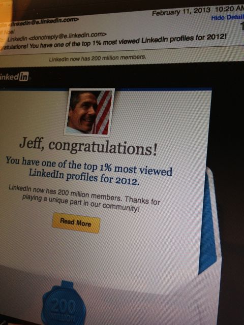 jeff noel's linkedin profile recognition