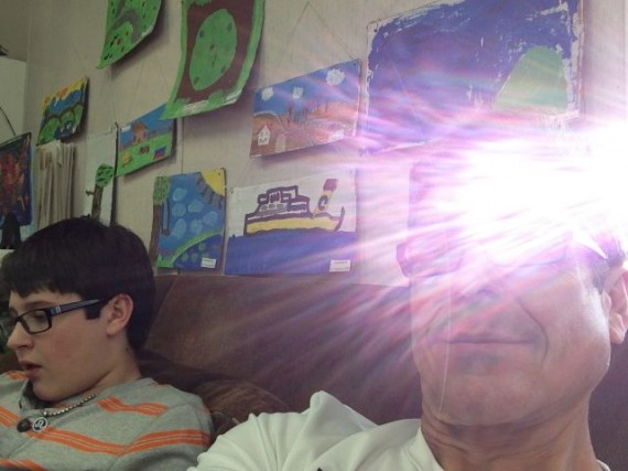 jeff noel and his Son at School art show