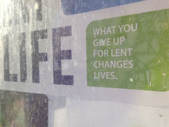 Church door inspirational sign for Lent