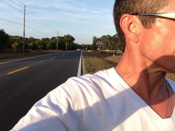 Man running near Disney World's Cast entrance