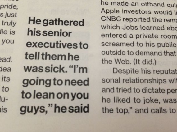 Steve Jobs thoughts while dying