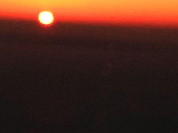 sunset from jet plane