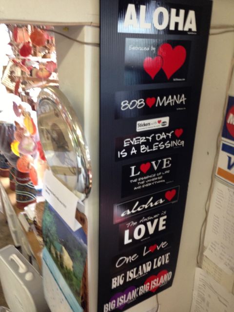 Various Aloha bumper stickers