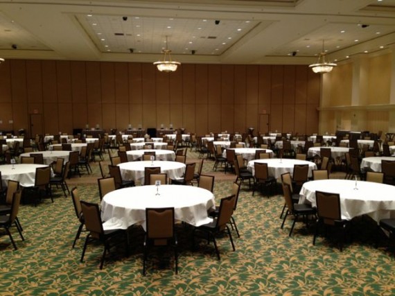 Big ballroom setup for big name speaker