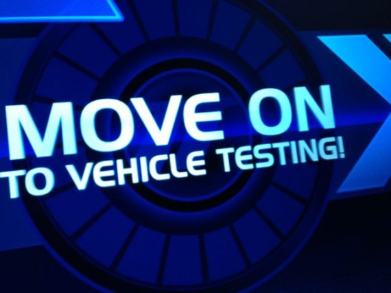 Disney's Test Track screen display