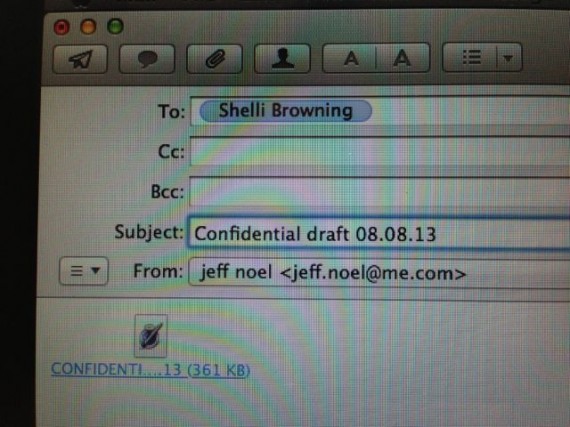 Important email with confidential book draft