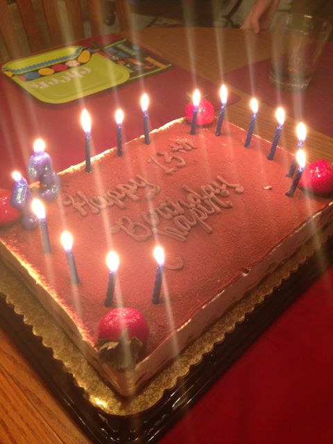 Child's 13th birthday cake