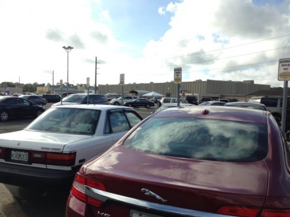 Two cars in Disney special parking