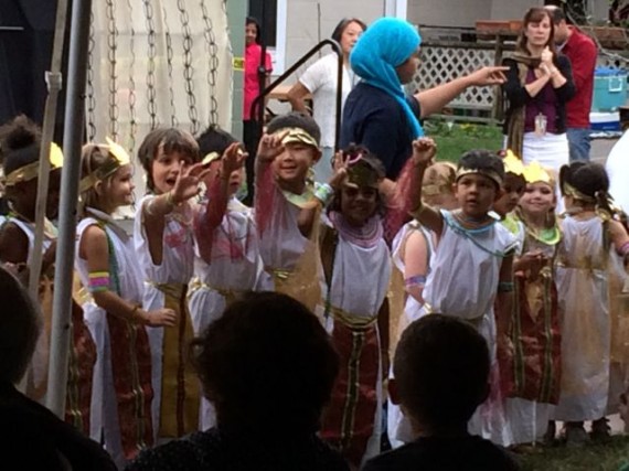 Pre-school age children in school play