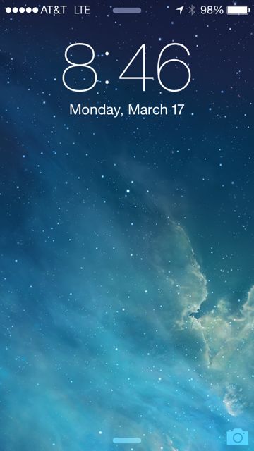 iPhone 5s homepage screen shot
