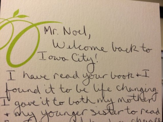 personal thank you note to author