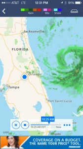 iPhone screen shot of 2014 Hurricane Andrew near Florida