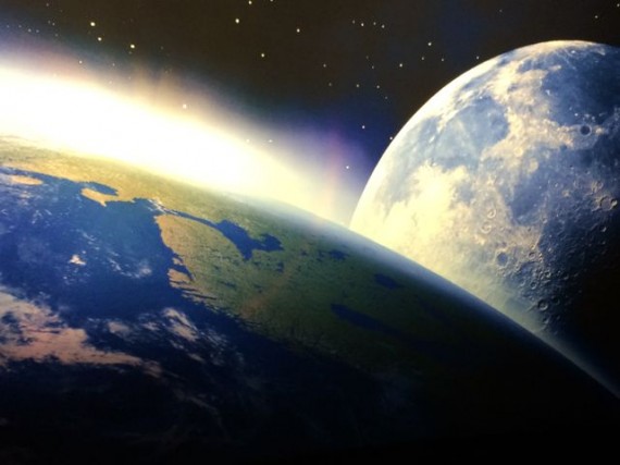 Earth and Moon from space