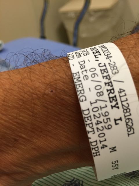 Emergency room patient wrist band