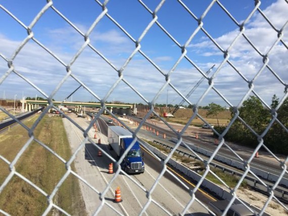 Florida Turnpike from overpass walkway.