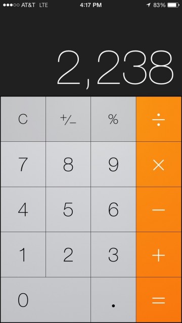 iPhone calculator screen shot