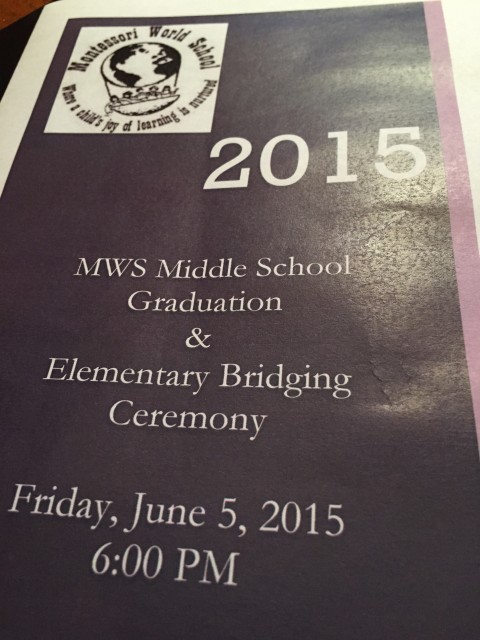 Middle School graduation playbill