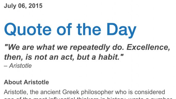 Aristotle quote about excellence and habits