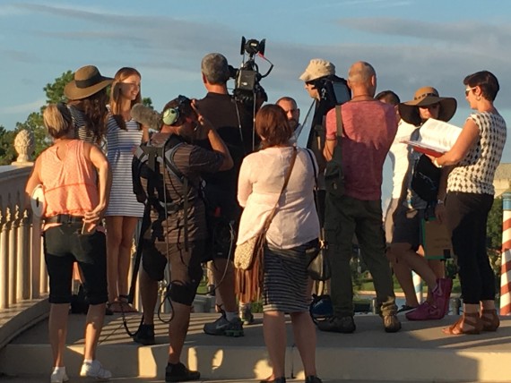 Film crew at Disney World