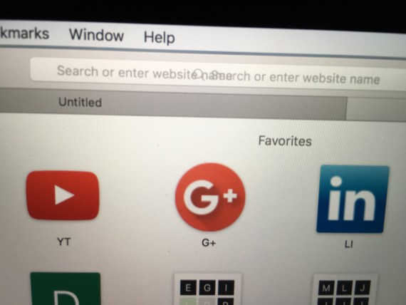 Apple Safari favorites page