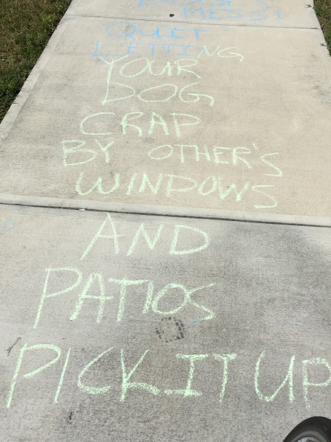 Sidewalk chalk message