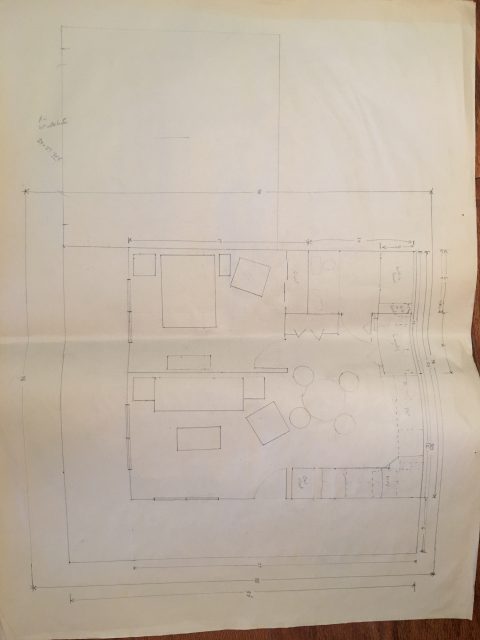 hand drawn cottage blueprint